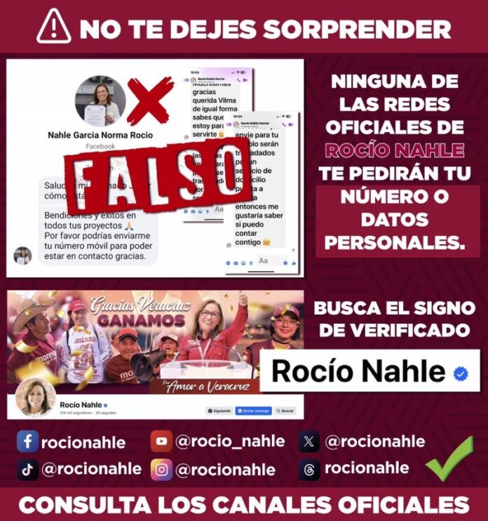 Desmiente Rocío Nahle solicitar información a través de redes