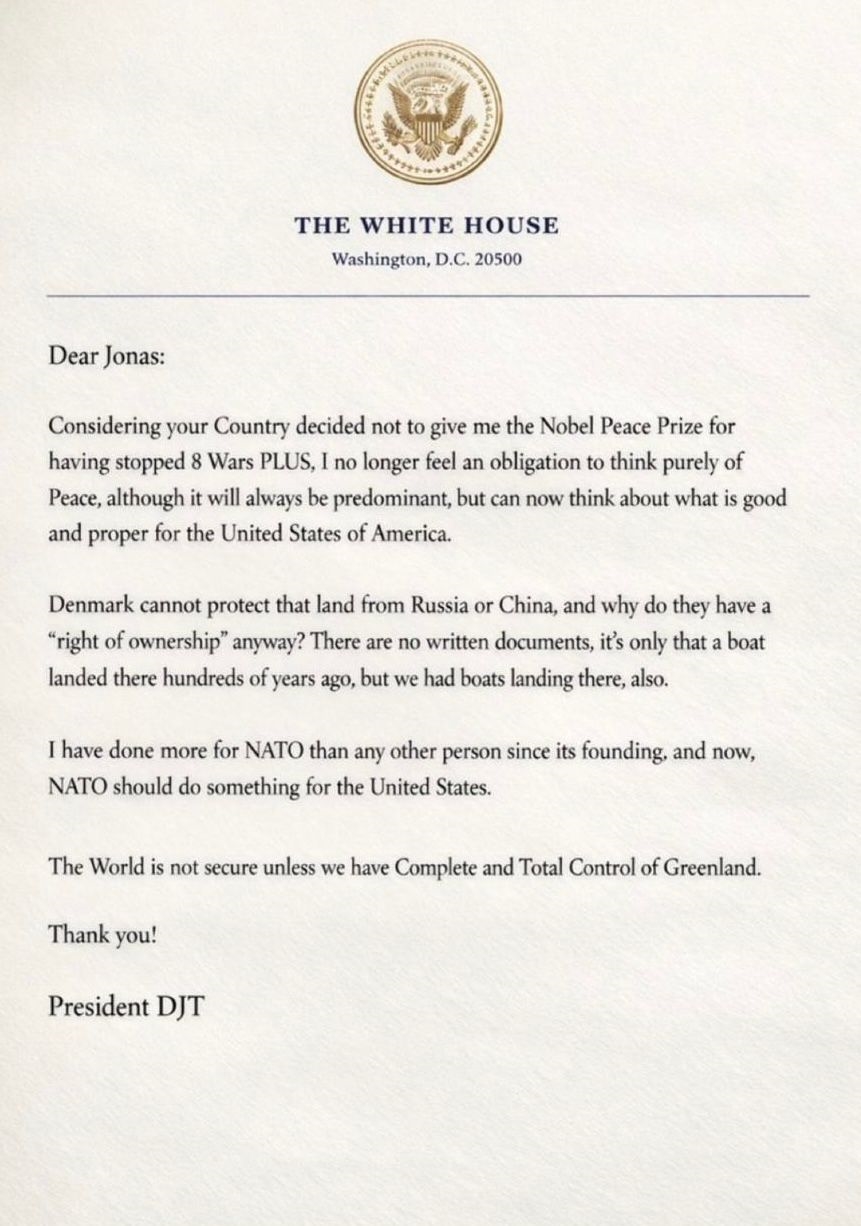 trump relaciona groenlandia con no haber ganado el nobel de la paz1